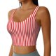 thumbnail image 2 of Balery Red And White Stripes Sujetadores deportivos con espalda cruzada para mujer, acolchados, sin costuras, de alto impacto, ideales para yoga, gimnasio, entrenamiento y fitness.-, 2 of 8