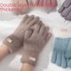 thumbnail image 2 of Guantes de lana de punto de invierno para mujeres estudiantes ciclismo guantes gruesos cálidos de doble pantalla táctil, 2 of 5