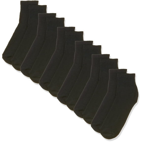 Hanes Men's Full Cushion Socks Ankle Black, 6-12-Black (6 pack)