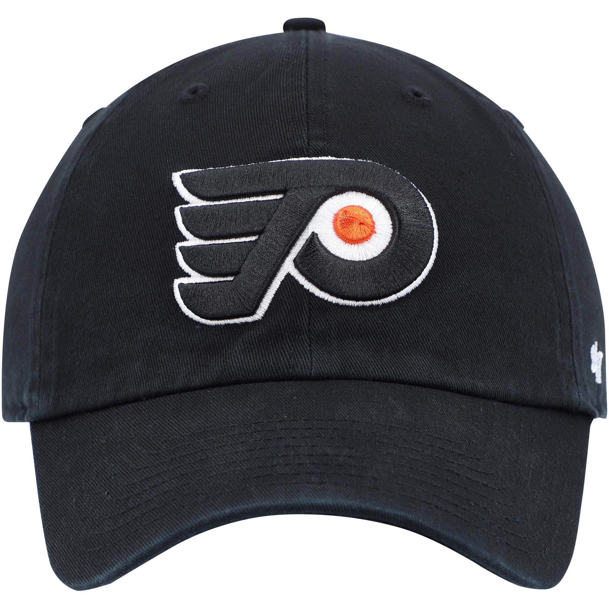 Men's '47 Black Philadelphia Flyers Team Logo Clean Up Adjustable Hat
