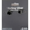 thumbnail image 3 of 4.2ct Black Cubic Zirconia 6MM Square Stud Earring in Sterling Silver, 3 of 4