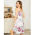 thumbnail image 3 of Ekouaer Women's Nightgown Sleeveless Sleepwear Wide Strap Sleep Shirt Pleated Scoopneck Nightshirt Rose, 3 of 6