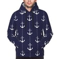 thumbnail image 4 of Hoodies for Men - White anchors dots navyblue Long Sleeve Comfrt Men'S Fashion Hoodies & Sweatshirts, Sweatshirts for Men Hoodies Pullover Clothing Clothes with Pouch, 4 of 7