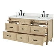thumbnail image 4 of Ariel Monroe 66 Inch Double Rectangular Sink Bathroom Vanity With Carrara White Quartz Countertop 1.5 inch Edge In Oak, 4 of 7