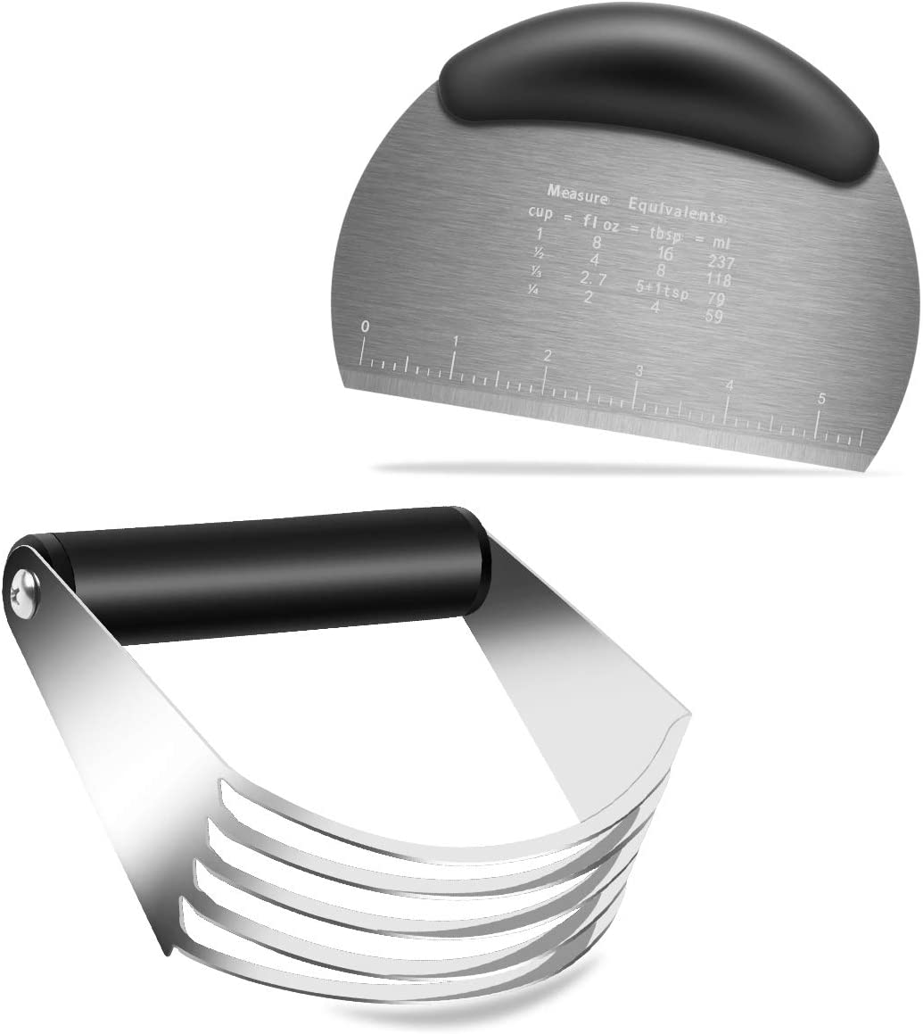 Dough Blender&Pastry Cutter Set Heavy Duty Stainless Steel Blades