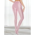 thumbnail image 3 of FEOYA Women Oil Shiny Pantyhose Glossy Leggings Stockings Wet Look Pants Hold Up Stockings Pink L, 3 of 7