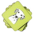 thumbnail image 2 of Carolines Treasures BB1272FC Checkerboard Lime Green Dalmatian Foam Coaster Set of 4 3 1/2 x 3 1/2 multicolor, 2 of 3