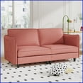 thumbnail image 3 of 74.27'' Mid Century Modern Loveseat – Breathable Fabric, Solid Wood Frame for Small Spaces, Apartment, Bedroom | Fabric | Solid Wood | Cushion Back, 3 of 10