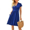 thumbnail image 4 of Women's Short Sleeve Printed Pocket Midi Dress in Stylish Design, 4 of 7