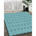 thumbnail image 2 of Ahgly Company Indoor Rectangle Patterned Tron Blue Area Rugs, 5' x 7', 2 of 6