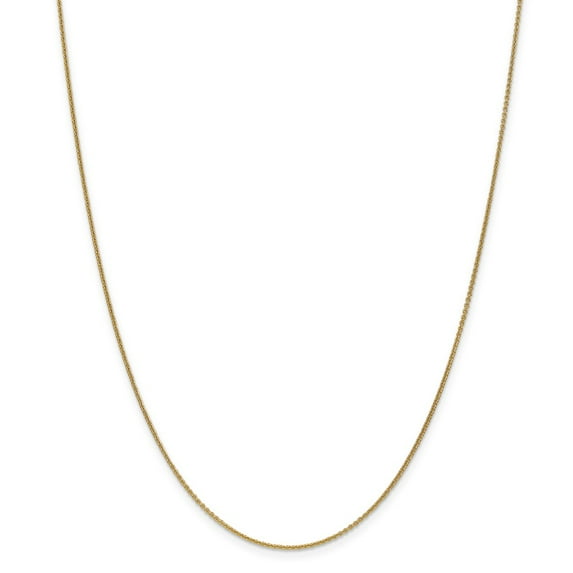 Solid 14k Yellow Gold 1mm Cable Chain Necklace - with Secure Lobster Lock Clasp 24"