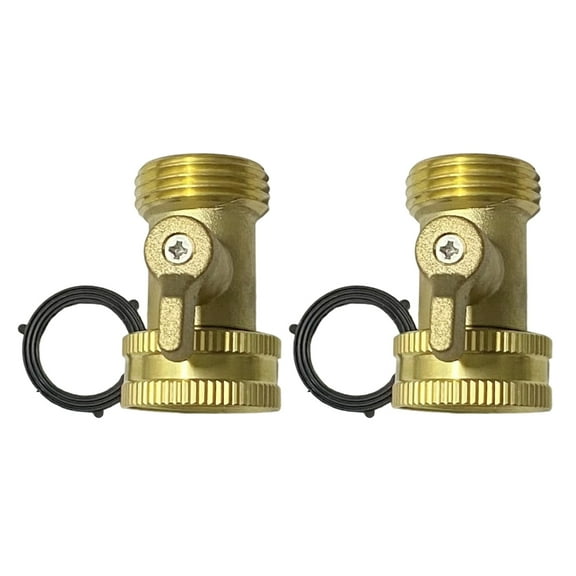 2 Pieces Sturdy Brass Garden Hose Shutoff Valves with Leakproof Designs