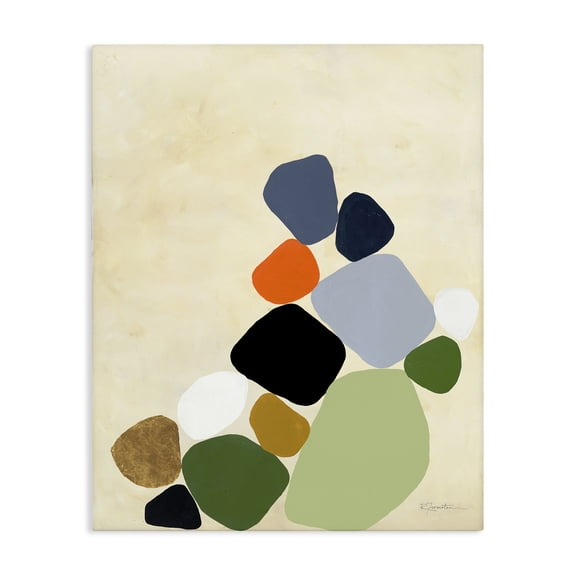 Stupell Industries Cluster of Minimal Pebbles Canvas Wall Art, design by Ruth Fromstein