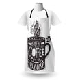 thumbnail image 3 of Saying Apron, Hand-drawn Lettering on a Coffee Cup Piping Hot Aromatic Beverage, Unisex Kitchen Bib with Adjustable Neck for Cooking Gardening, Adult Size, Dark Taupe and White, by Ambesonne, 3 of 4
