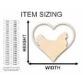 thumbnail image 2 of Unfinished Wood Chicken Heart Silhouette - Craft- up to 46" DIY 18" / 3/4", 2 of 3