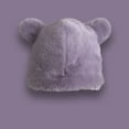 thumbnail image 2 of Xfvqtps Womens Beanie Cute Cartoon Ear Solid Color Simplicity Fluffy Fuzzy Windproof Coldproof Warm Outdoor Ski Fall Winter Soft Fluffy Plush Hat Purple, 2 of 2
