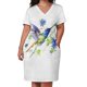 thumbnail image 3 of Vestido holgado con bolsillo y flores azules y colibrí volador para niñas vestido de verano para mujer, 3 of 7