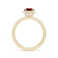 thumbnail image 2 of ANGARA Lab Grown 1.25 Ct Oval Ruby Classic Halo Engagement Ring for Women in 14K Yellow Gold (Size-8x6mm) | July Birthstone, Birthday, Anniversary, Jewelry Gift for Women | Lab-Grown Ruby Ring, 2 of 8