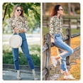 thumbnail image 7 of KLL Mushroom Garnish Print Women's Long Sleeve Pajamas with Pants Sleepwear Loungewear 2 Set-Small, 7 of 7