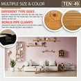 thumbnail image 7 of TEN49 Industrial Pipe Wood Wall Shelf - 60" Real Wooden Shelf w/ Special Walnut Color & 1.8" Extra Thickness - Modern Interior Decor Floating Shelving - Rustic Farmhouse Style Bookshelf - Set of 1, 7 of 7