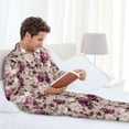 thumbnail image 6 of Sikiie Rose Flowers Mens Pajama Set, Soft Warm Long Sleeve Sleepwear, Cozy Button-Down Pjs for Men-Small, 6 of 7