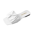 thumbnail image 3 of Women's Pleated Square Toe Slide Sandals, Trendy Wedding & Summer Flat Sandals, 3 of 8