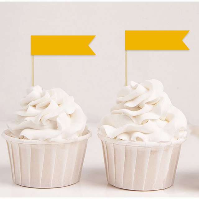 Darling Souvenir Plain Flags Cupcakes Topper Dessert Décorations Gâteau/cupcake Parti Topper Pics - Pack de 20