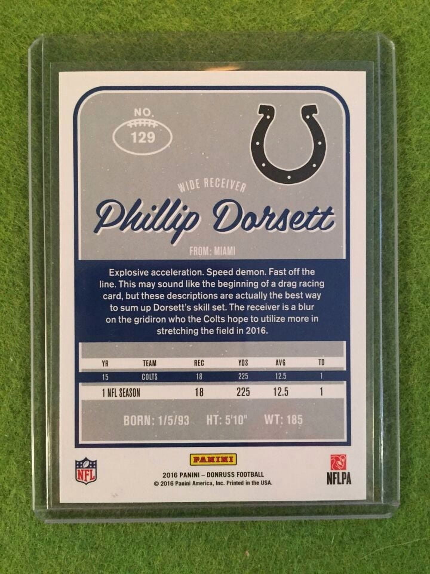 Phillip Dorsett NFL Football Card 2016 Donruss Press Proof #129 - Rare Red Foil!