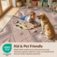 thumbnail image 4 of Design&I 5'x7' Washable Area Rug Snag-Free, Skid-Resistant Pink Blush Stepped Border Geometric Pastel Taupe Mauve Argyle for Dining Room, Under Table, Home Office, 4 of 7