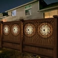 thumbnail image 3 of Decorative Solar Mandala Lights, Solar-Powered Outdoor Wall Lamp Waterproof Mandala Pattern Motion-Sensor Garden Light for Garden Post Patio Backyard Yard Decor (B,6pcs), 3 of 7