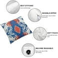thumbnail image 6 of Throw Pillow Covers Blue and Orange Floral Pillow Covers  Vintage Paisley Throw Pillows Decorative Pillow Cases Cushion Covers for Bedroom Livingroom Sofa Farm House, 6 of 7