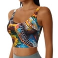 thumbnail image 2 of Fotbe Sunflower Turtle Sujetador Deportivo Largo sin Aros para Mujer con Almohadillas y Soporte Medio, Transpirable y Absorbente, Camiseta Tipo Chaleco o Tank Top-XX-Large, 2 of 8