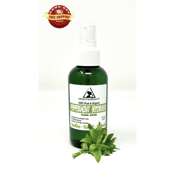 Peppermint Hydrosol Organic Floral Water Pure Natural 4 oz