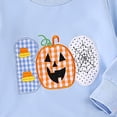 thumbnail image 5 of YDFCWXW Girls Boys Long Sleeve Sweatshirt Pants Set Crewneck Patterns Blouses Plaid Print Elastic Waist Trousers (Sky Blue, 18-24 Months), 5 of 5