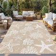 thumbnail image 2 of Rustic Coastal Outdoor Rug for Patio/Deck/Porch, Non-Slip Large Area Rug 6 x 9 Ft, Sea Nautical Summer Beach Starfish Coral Indoor Outdoor Rugs Washable Area Rugs, Camping Rug Carpet Runner, 2 of 8