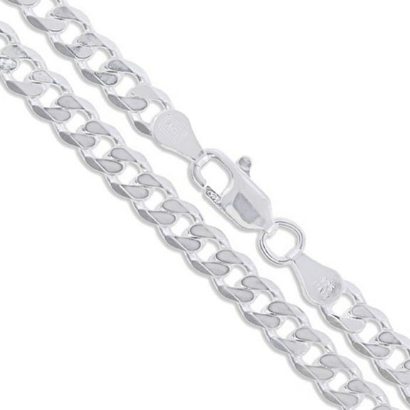 Sterling Silver Italian Men's Curb Chain 5.4mm Solid 925 Italy Bracelet 9" inch Jewelry Female