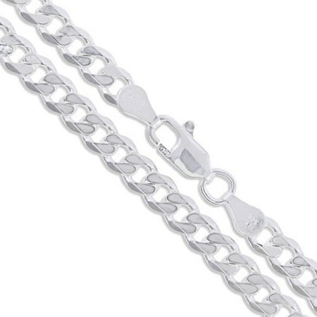 Sterling Silver Italian Men's Curb Chain 5.4mm Solid 925 Italy New Bracelet 9