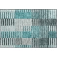 thumbnail image 2 of Addison Rugs Mayfield Washable Transitional Striped Teal Rectangle Rug, 1'8" x 2'6", 2 of 5