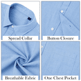 thumbnail image 4 of Puztloy Men’s Shirt Linen Short Sleeve Casual Button Down Summer Beach Vacation Shirt with Pocket, 4 of 6
