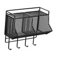 thumbnail image 1 of Soporte para ajos y jengibre, 2 vigas, estante para especias, decoración, estante de cocina, cesta de almacenamiento colgante para RV, garaje, negro, 1 of 8
