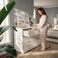 thumbnail image 3 of Homall Fluted 6 Drawers Dresser for Bedroom, 48" Modern Chest of Drawers with Metal Handle, Wood Closet Storage Organizer for Living Room, White, 3 of 7