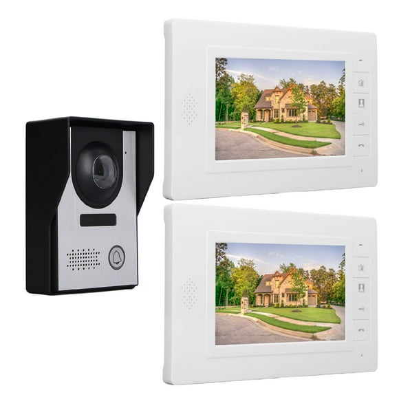 Video , 2 Pcs 7in TFT Screen Hands Free Call AC110 to 240V Night Viewing Outdoor Camera Video Intercom System for Villa, Home, Office