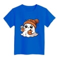 thumbnail image 5 of larppty Toddler Halloween Shirt Baby Boy Girl Cute Ghost Tshirt Pumpkin Short Sleeve Tee Top Kids Spooky Season Fall Outfit (Blue,10-11 Years), 5 of 5