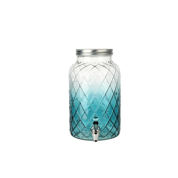 Hometrends Ombre Blue Glass Dispenser, 1.5 gallon, 1 piece, Glass Dispenser