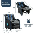 thumbnail image 4 of Spaco Kids Recliner Chair with Side Pockets and Footrest-Blue, Kids Couch for Kids, 4 of 9