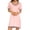 Pink, variant on Women's Short Sleeve Nightgown Cotton Sleepshirts V Neck Short Shirt Loose Comfy Pajama Sleepwear S-XXL