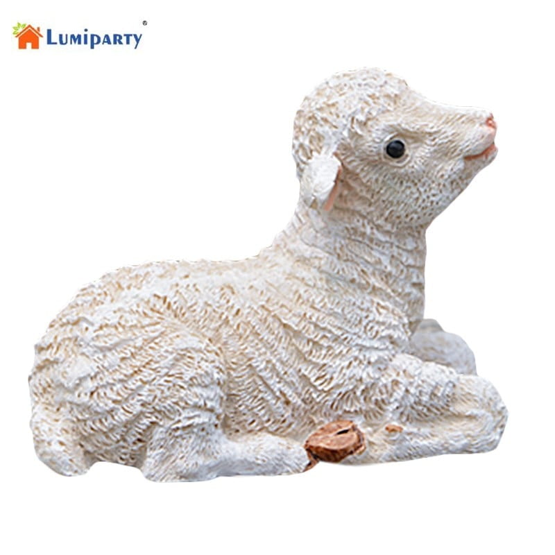 Resin Realistic Sheep Figure Statue Miniature Simulated Sheep Garden Home Decoration - Walmart
