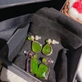 thumbnail image 3 of Large Rectangle/WaterDrop Green Chalcedony Earrings - Shanali Jewelry, 3 of 7