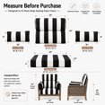 thumbnail image 2 of DTTRA High Back Patio Chair Cushion Set with 2 Arm Pillows, 48 x 24 x 4 in, Black White Stripes, 2 of 7