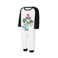 thumbnail image 3 of Elippeo Christmas Family Pajamas Matching Set Contrast Color Long Sleeve Tops and Dinosaur Print Pants Sleepwear, 3 of 10